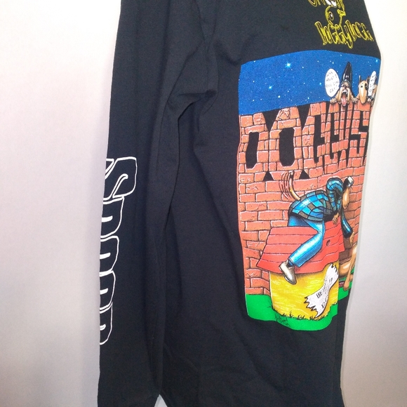 Vintage 1993 Snoop Dog Album Cover Logo Black Long Sleeve T-Shirt- Size Medium - Picture 5 of 6
